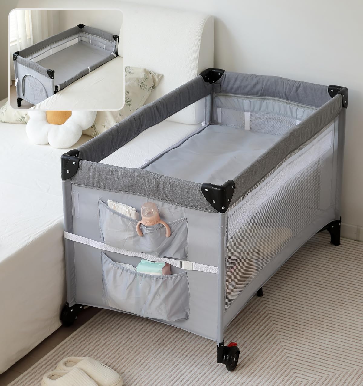 Amazon.co.jp: Kennkari Playpen Folding Player, Side Height